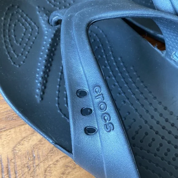 Black corcs sandles shoes flip flops slip on - Picture 6 of 8